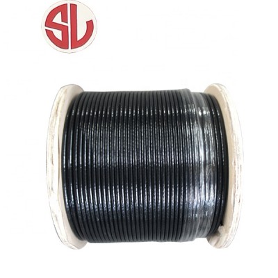 Black Plastic Coated Wire Rope For Control Application